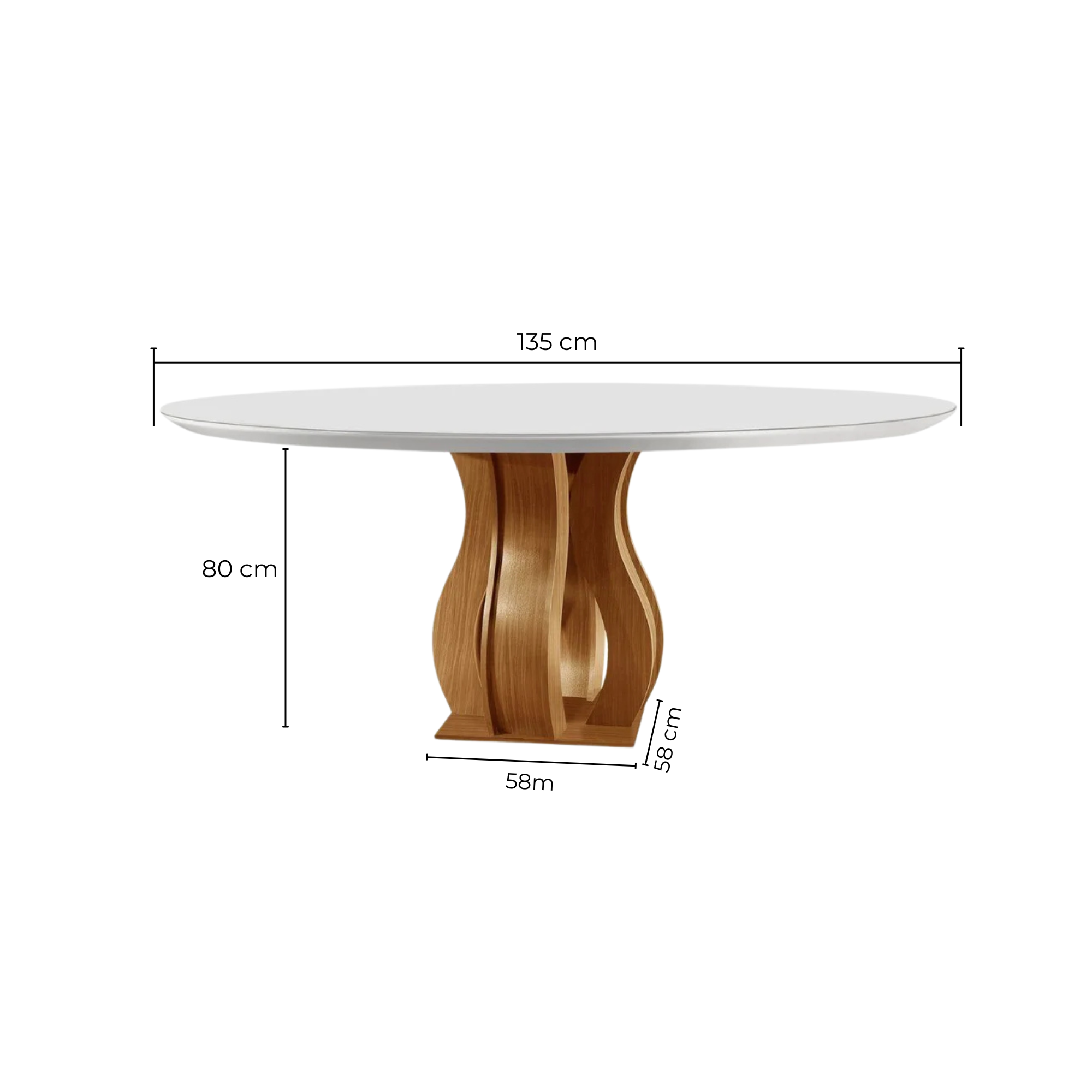 Conjunto Sala de Jantar Mesa Redonda com 6 Cadeiras Mônaco Nuance Yescasa Cinamomo/Creme/Off White