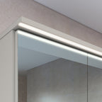 Armário Espelheira para Banheiro Prodecor 2 Portas com LED 60cm Bege/Arenas