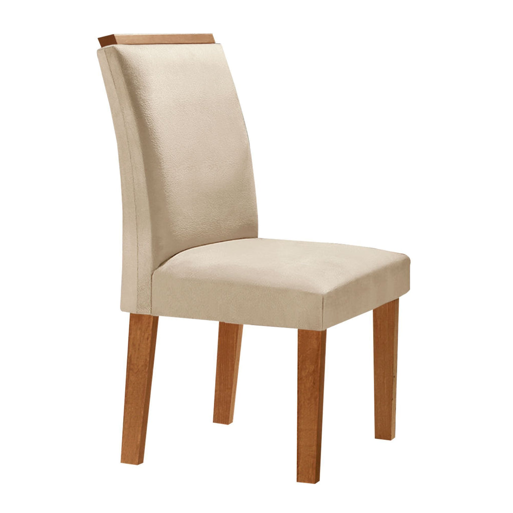 Conjunto Sala de Jantar Mesa Redonda Tampo Vidro e MDF com 6 Cadeiras Luísa Smart Plus Cel Móveis