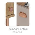 Cozinha Completa Modulada 6 Peças com Paneleiro Torre Quente e Balcão para Pia sem Tampo Marti Yescasa Mel/Fendi Cinza