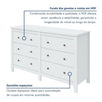 Cômoda para Quarto 6 Gavetas Estilo Clássico MDF Maggiore New 162cm Espresso Móveis Branco