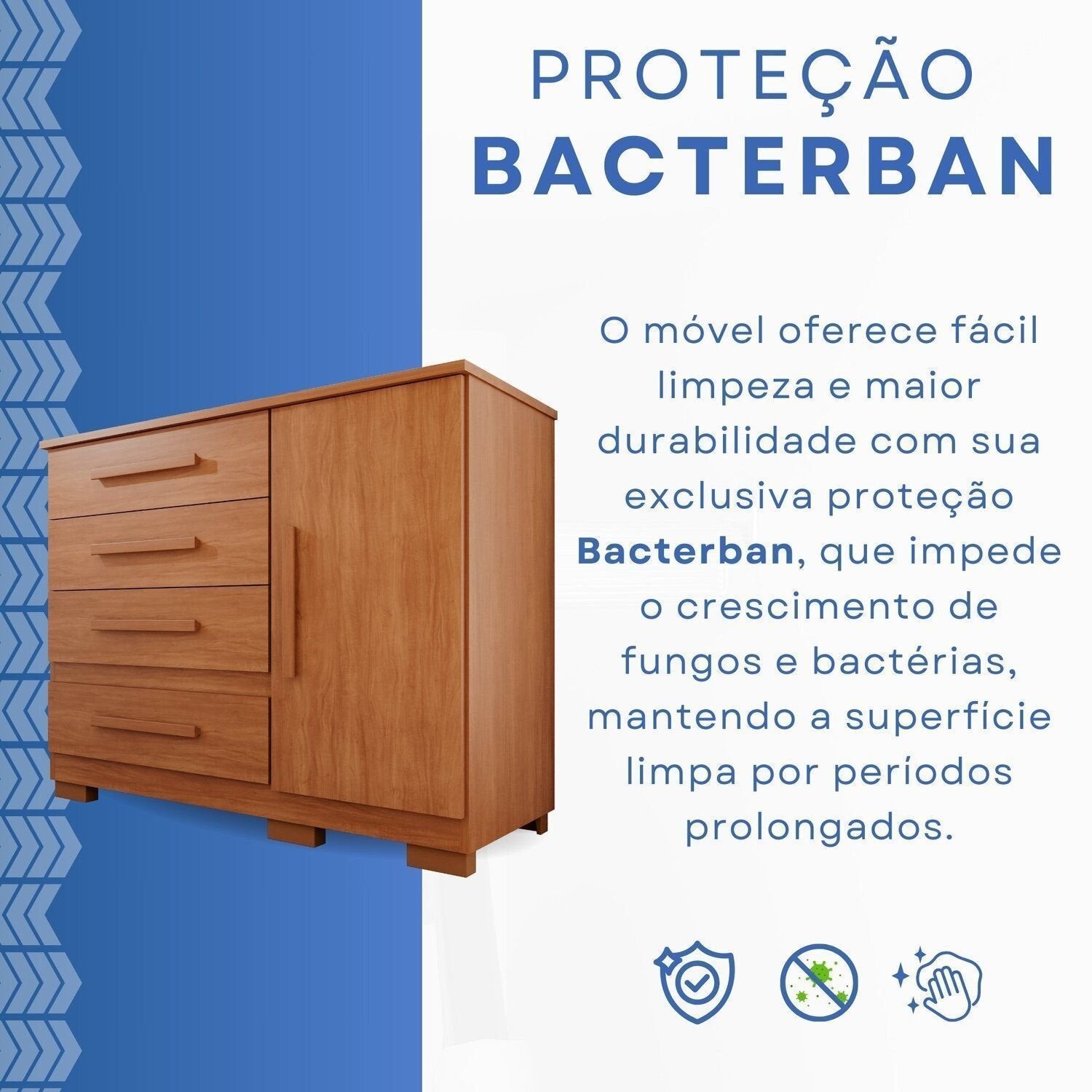 Cômoda para Quarto 1 Porta 4 Gavetas Pérola Espresso Móveis Marrom/Cinamomo