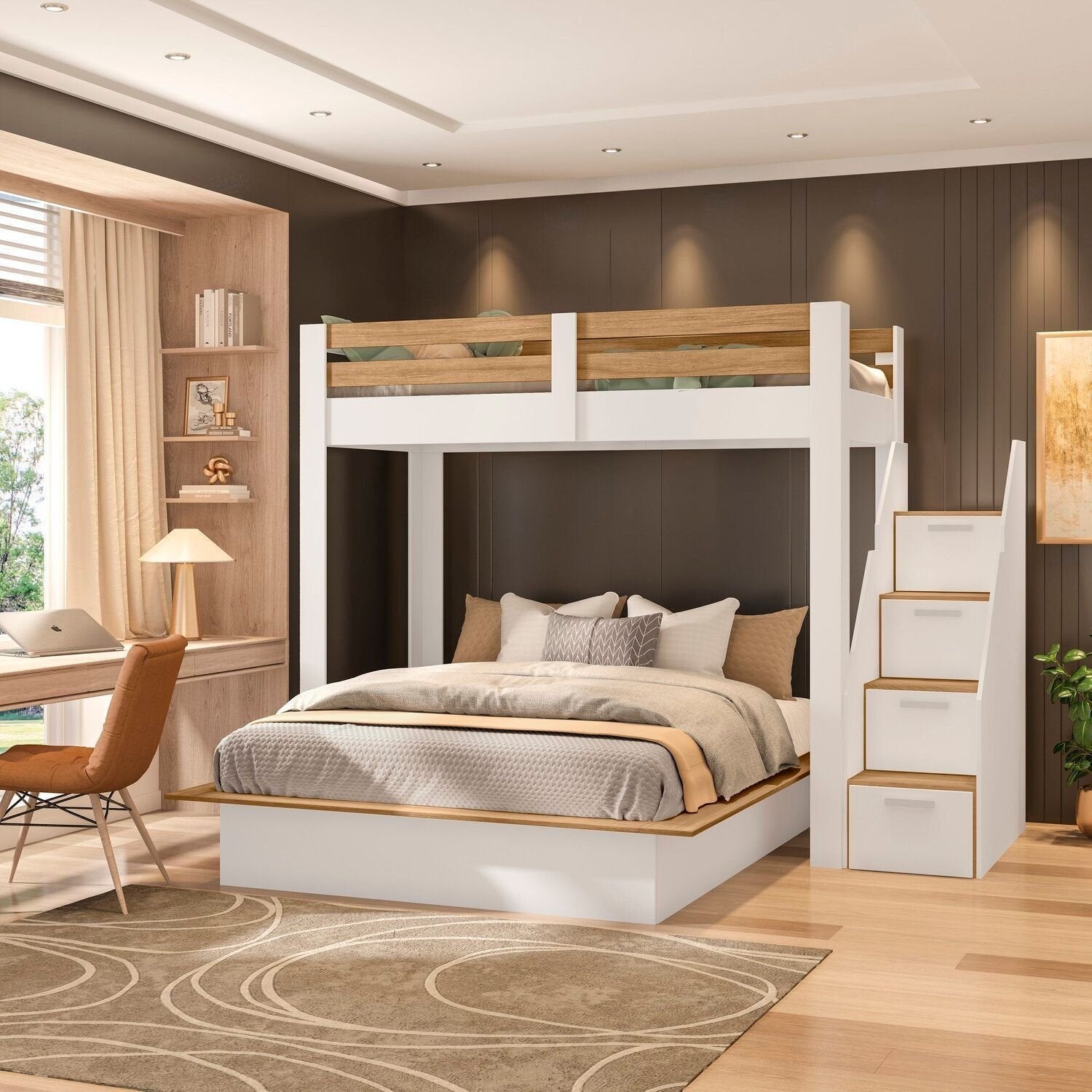 Beliche Family Adulto Star Plus Casatema MadeiraOriginals Branco/Amadeirado Montana