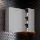 Armário Aéreo Canto Reto 1 Porta 94cm Emily Espresso Móveis Branco/HP