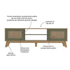 Conjunto Sala Charlotte Rack 4534 e Buffet 4535 Artely Carvalho/Menta