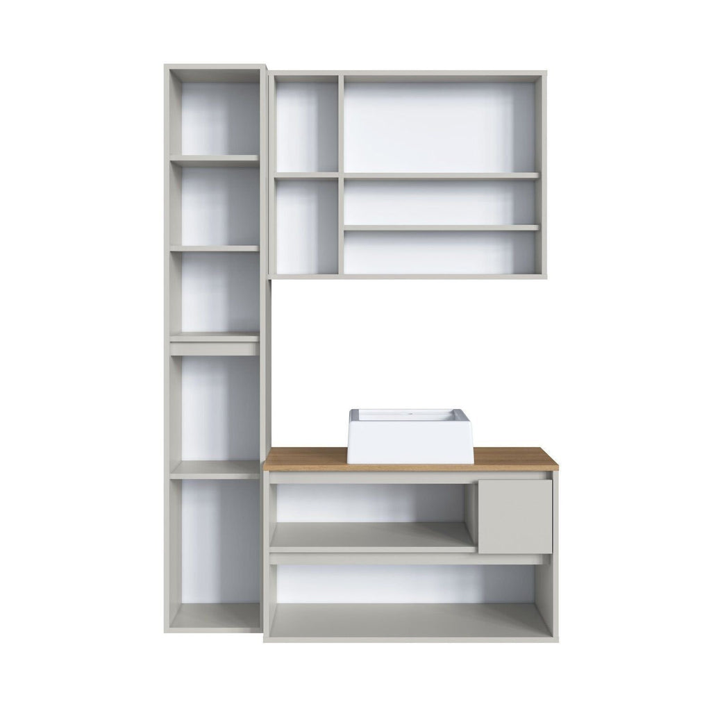 Conjunto para Banheiro Modulado 3 Peças Gabinete Suspenso com Cuba Belarus Art in Móveis 108cm Arenas