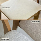 Conjunto Sala de Jantar Mesa Oval Tampo MDF com 6 Cadeiras Estofadas Bolonha Dalla Costa Off White/Freijó