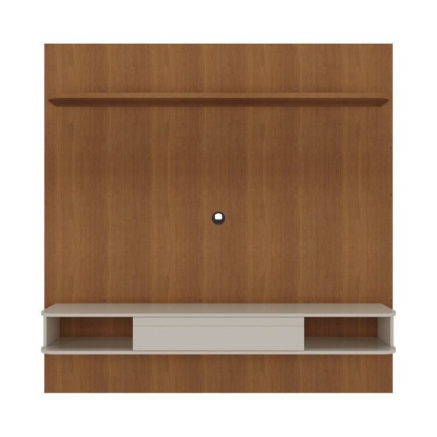 Conjunto Sala de Estar Painel para TV até 75 pol Atenas com Mesa de Centro Onda e Carrinho Bar Brito Marrom