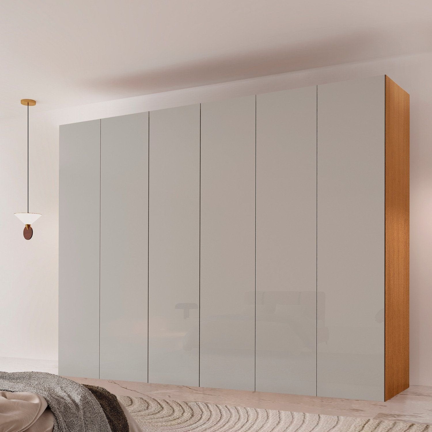 Guarda-Roupa Casal 6 Portas 6 Gavetas Vision Rufato 100% MDF Marrom/Marromle/Off White