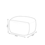 Conjunto Poltrona Base Fixa e Puff Decorativo Charlote Sala de Estar Bouclê Bege G88 Gran Belo