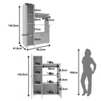 Balcão Multiuso para Forno e Micro-Ondas 3 Portas 4 Prateleiras com Tampo BL3304 Tecno Mobili Branco
