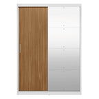 Guarda-Roupa Casal 2 Portas de Correr 4 Gavetas London Demóbile 100% MDF Branco/Amêndola