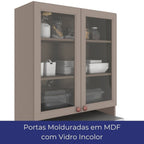 Cozinha Completa Modulada Americana 4 Peças com Paneleiro Torre Quente e Balcão com Tampo Unna Poliman Móveis