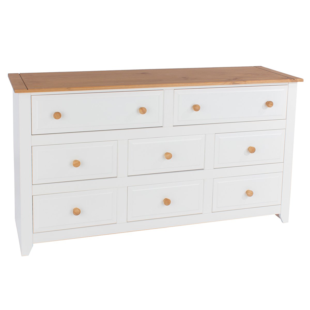 Cômoda Capri 8 Gavetas Madeira Maciça e MDF Pense Dentro da Caixa Branco