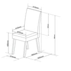 Conjunto Canto Alemão com Baú Mesa 120x77,8cm Tampo Vidro e 2 Cadeiras Milão Viero