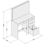 Penteadeira 5 Gavetas 1 Divisor Linden Politorno Branco
