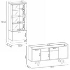 Conjunto Decorativo Cristaleira e Buffet Aparador Peggy/Albâni Off White/Cinamomo G26 Gran Belo