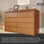 Cômoda 8 Gavetas 100% MDF Pacioli Móveis Bettio Marrom/Rubi