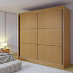 Guarda-Roupa Casal 2 Portas de Correr 6 Gavetas Hawai D Doro MDF Marrom/Cinamomo/Off White