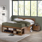 Cama Casal Multifuncional Madeira Maciça Irara CabeCasa MadeiraOriginals Marrom/Caramelo