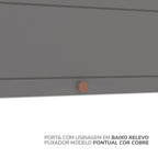 Cozinha Completa Pérola Yescasa 5 Peças Torre Quente Aéreo 3 Portas Balcão 2 Gavetas Basculante Cinza/Branco 270,2x219,4x52cm