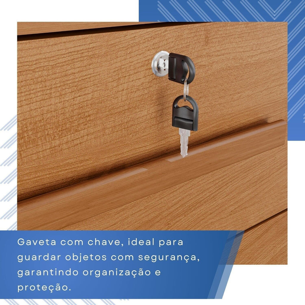 Cômoda para Quarto 1 Porta 6 Gavetas Jade Espresso Móveis Marrom/Cinamomo