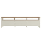 Conjunto Sala de Estar 3 Peças com Rack, Armário e Estante Ananda CabeCasa MadeiraOriginals Branco Off White/Mel