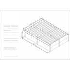 Cama Casal 4 Gavetas Madeira Maciça Beauty Marrom/Amêndoa