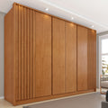 Guarda-Roupa Casal Ripado 6 Portas 6 Gavetas 275cm Yescasa Marrom/Cinamomo