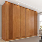 Guarda-Roupa Casal Ripado 6 Portas 6 Gavetas 275cm Yescasa Marrom/Cinamomo