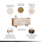 Conjunto Decorativo Cristaleira e Buffet Aparador Peggy/Albâni Off White/Cinamomo G26 Gran Belo