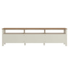 Conjunto Sala de Estar Ananda Rack Estante e Cristaleira Madeira Maciça Off White/Mel CabeCasa MadeiraMadeira