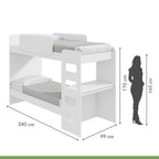 Conjunto Quarto Infantil Completo Beliche Escrivaninha Cômoda e Guarda-Roupa Branco Móveis Lopas