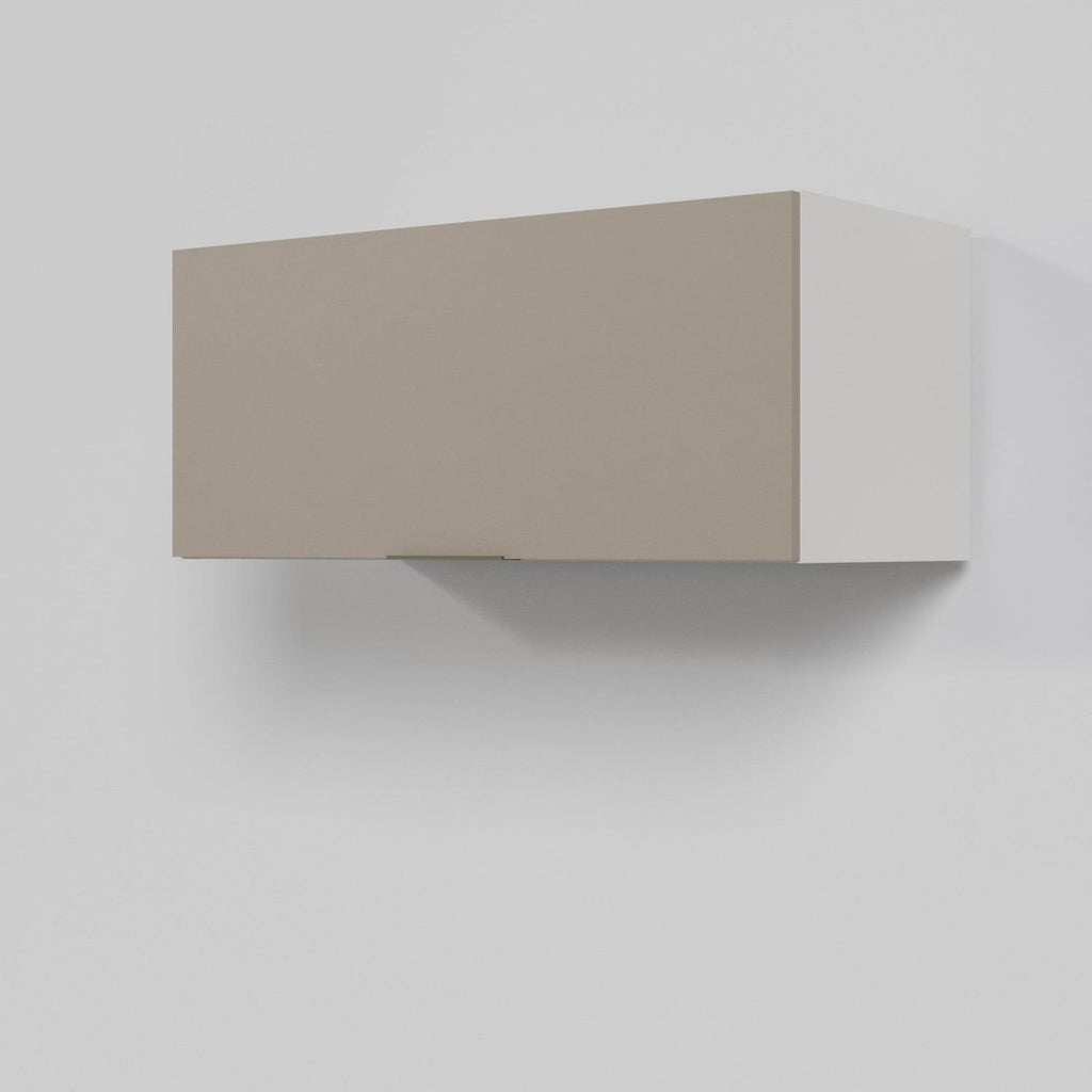Armário Aéreo Porta Basculante 80cm Puxador 150cm Ipanema CabeCasa MadeiraOriginals Fendi Trama/Branco