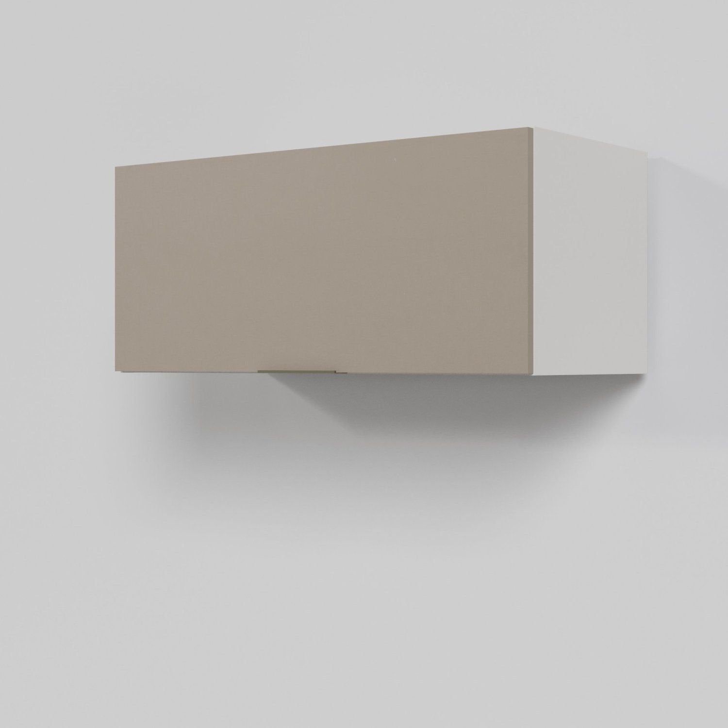 Armário Aéreo Porta Basculante 80cm Puxador 150cm Ipanema CabeCasa MadeiraOriginals Fendi Trama/Branco