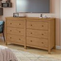 Cômoda para Quarto 6 Gavetas Estilo Clássico MDF Maggiore New 162cm Espresso Móveis Branco