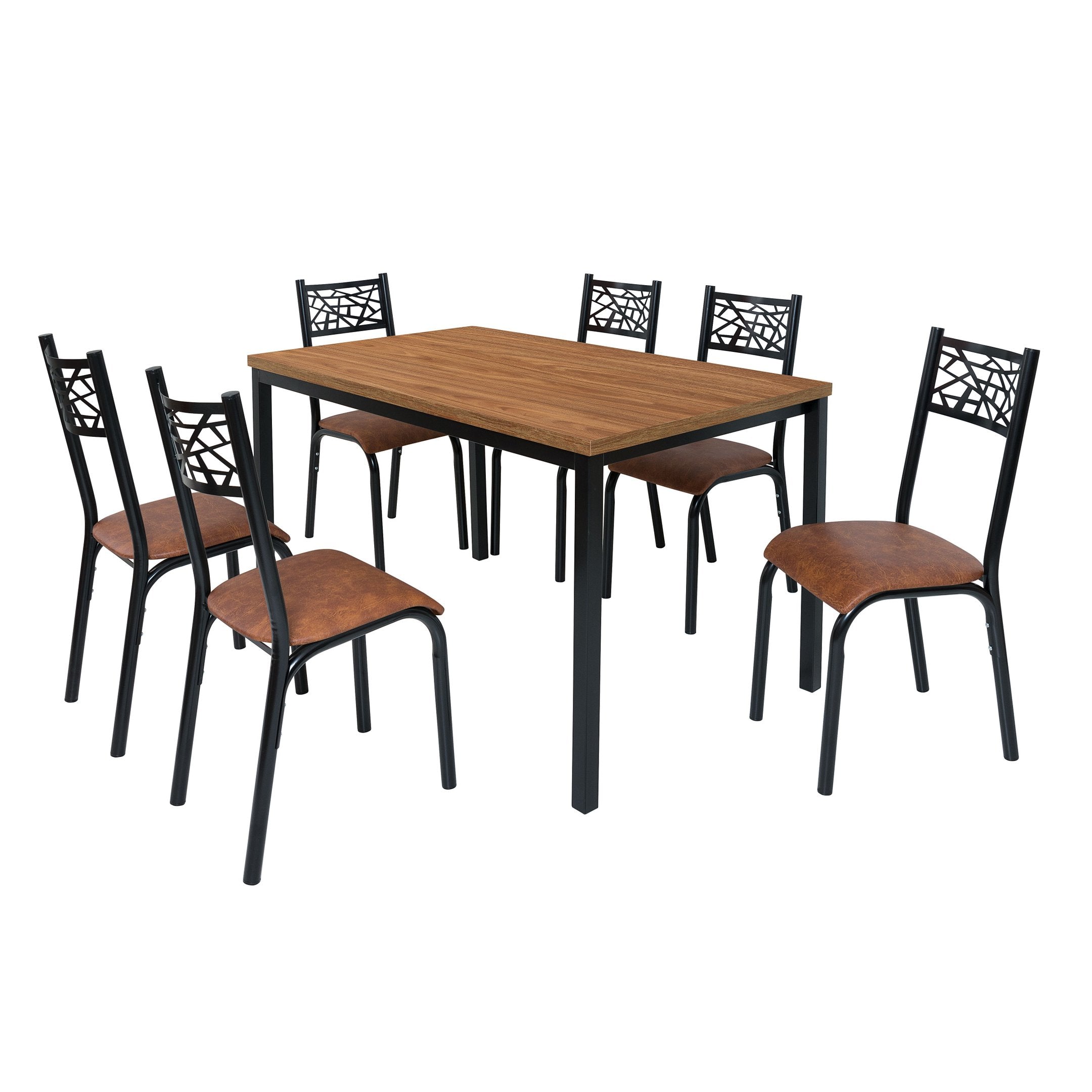 Conjunto Sala de Jantar Mesa Jade Flex Tampo Laminado com 6 Cadeiras Ciplafe