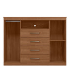 Cômoda para Quarto 2 Portas 4 Gavetas 1 Nicho Master Santos Andirá Marrom/Jatobá