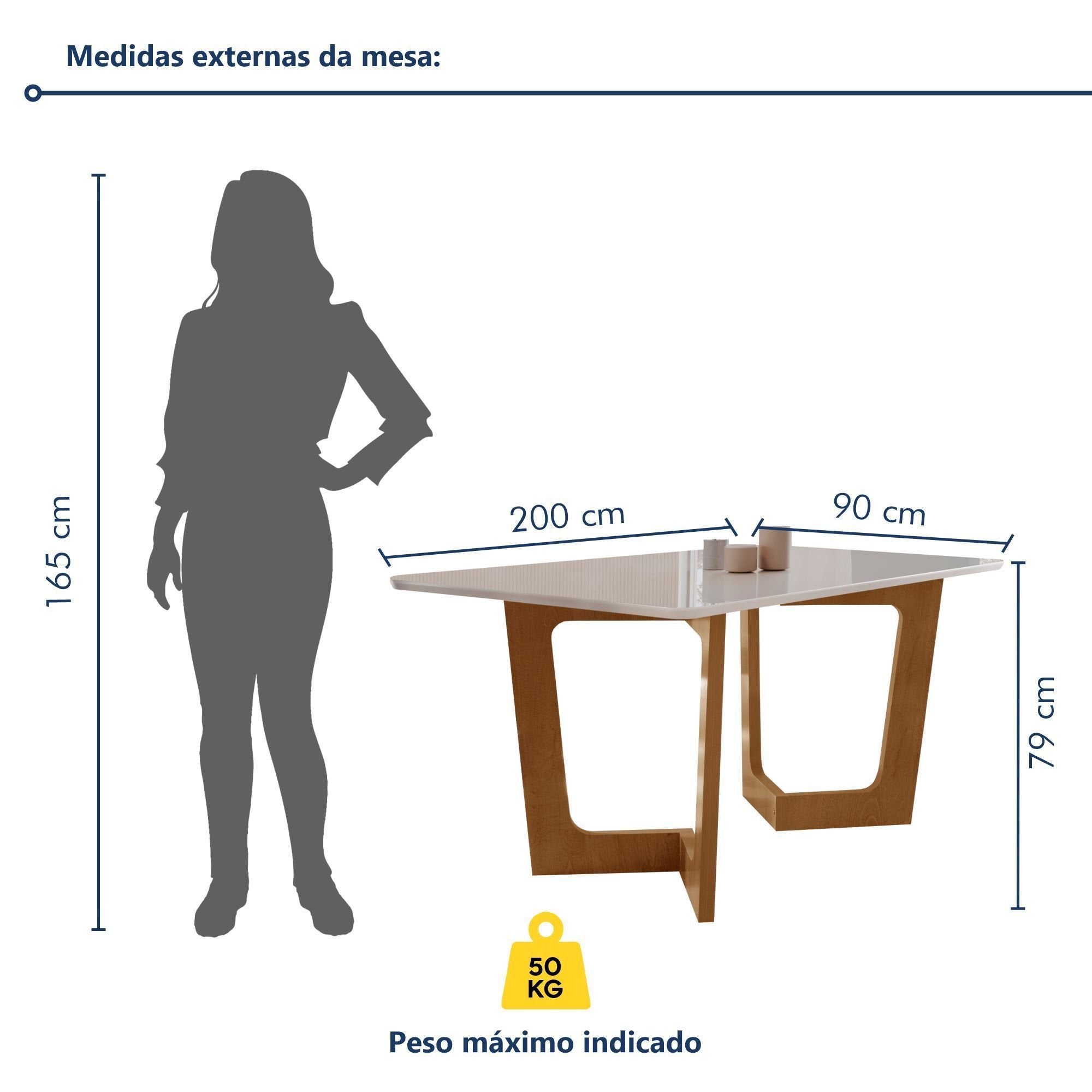 Conjunto Sala de Jantar Mesa Retangular Tampo Vidro/MDF com 8 Cadeiras Luísa Smart Plus Cel Móveis