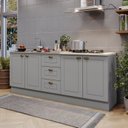 Cozinha Compacta Modulada Emily 4 Portas 3 Gavetas Branco/HP/Calcare Espresso Móveis