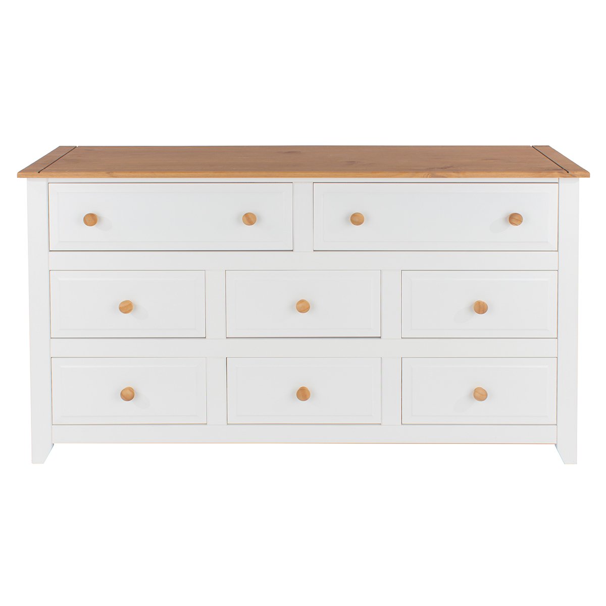 Cômoda Capri 8 Gavetas Madeira Maciça e MDF Pense Dentro da Caixa Branco