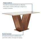 Conjunto Sala de Jantar Mesa Retangular Tampo Vidro/MDF com 6 Cadeiras Espanha Yescasa