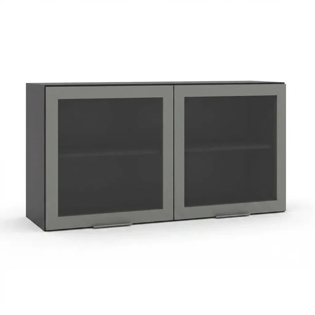 Armário Aéreo 2 Portas 120cm Etna Poliman Móveis Grafite Cinza