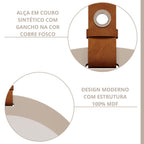 Gabinete Suspenso com Cuba, Painel Ripado e Espelheira 60cm Mari Espresso Móveis Bege/Cappuccino