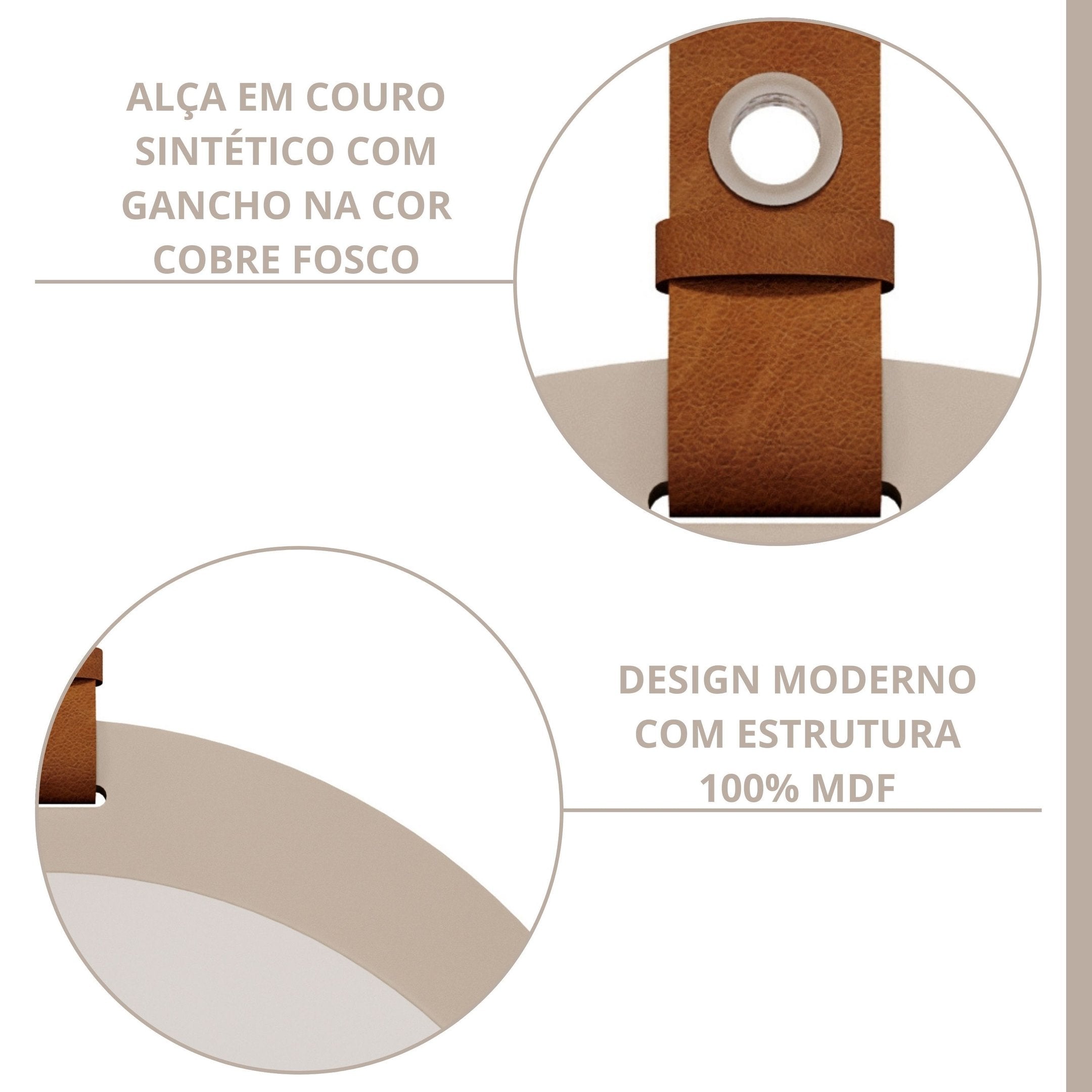 Gabinete Suspenso com Cuba, Painel Ripado e Espelheira 60cm Mari Espresso Móveis Bege/Cappuccino