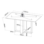Conjunto Canto Alemão Baú com Mesa Retangular 120x80cm Tampo Vidro e 2 Cadeiras Yescasa