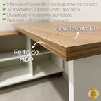 Escrivaninha Retrô em L Mesa Escritório e Home Office 2 Gavetas 5 Nichos 145cm Artany