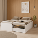 Cama Casal Retrátil com Gaveta Funcional Foscarini Branco