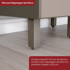 Balcão Pia 2 Gavetas 3 Portas 120cm Connect Henn Cinza/Duna/Cristal