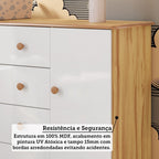 Cômoda Infantil 1 Porta 4 Gavetas 100% MDF Mimo Espresso Móveis Branco Brilho/Amêndoa